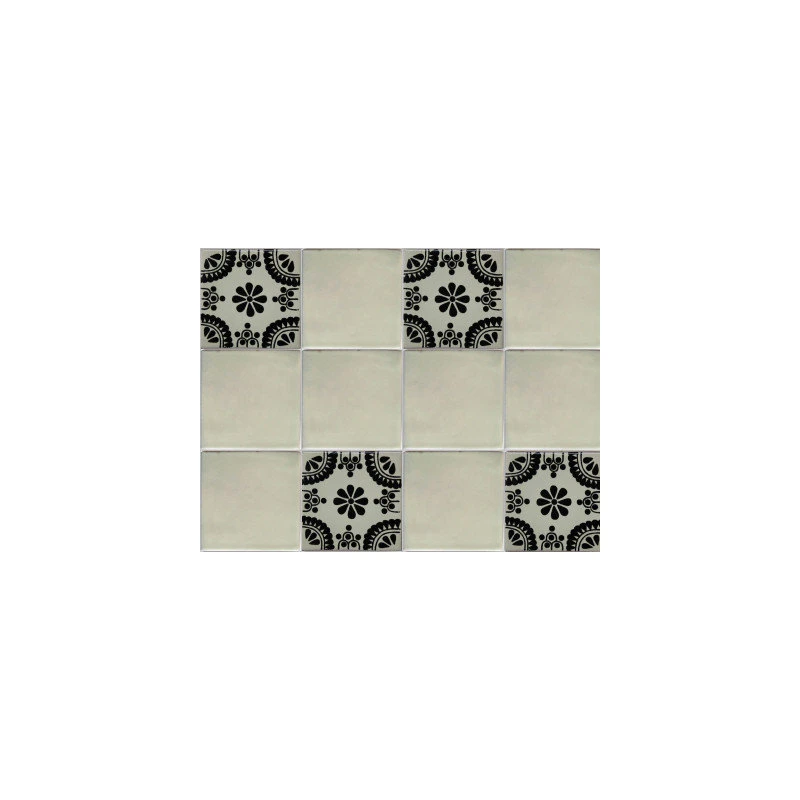 Fine Crafts & Imports 2x2 36 Pcs Black Madrid Talavera Mexican Tile - Image 3