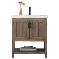 Urban Furnishing Harvey Farmhouse Bathroom Sink Vanity Brown Spruce, 30"