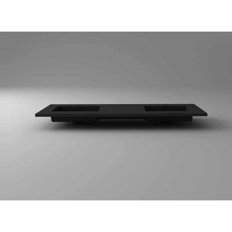 LAVIVA VIVA Stone 60" Double Sink Matte Black Solid Surface Countertop - Image 4