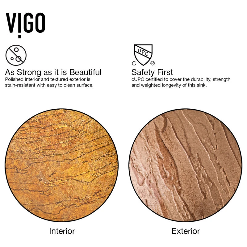 VIGO Glass Vessel Bathroom Sink, Amber Sunset - Image 6