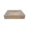 TashMart Rectangular Natural Stone Vessel Sink, Noce Travertine