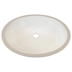 Maykke Landon Bathroom Undermount Ceramic Sink, Biscuit