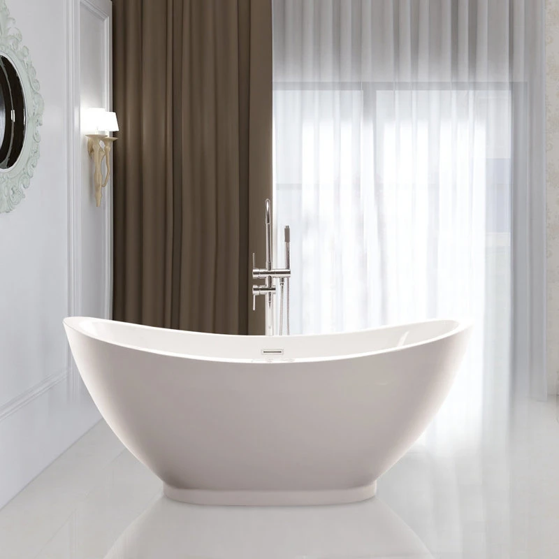 Vanity Art LLC Vanity Art Freestanding Acrylic Bathtub, 33.5"x 69" - Image 3