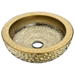 Anzzi Regalia Series Vessel Sink, Speckled Gold