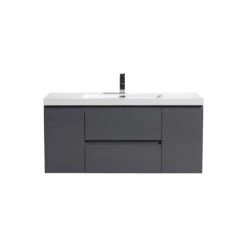 Bathroom Vanity Wholesale INC. MOB 48" Wall-Mounted Single Bathroom Vanity In High-Gloss Gray