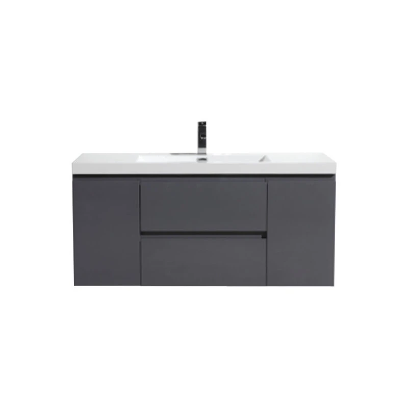 Bathroom Vanity Wholesale INC. MOB 48" Wall-Mounted Single Bathroom Vanity In High-Gloss Gray