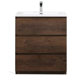 BATHROOM VANITIES WHOLESALE Moa 30" Single Bathroom Vanity In Rosewood
