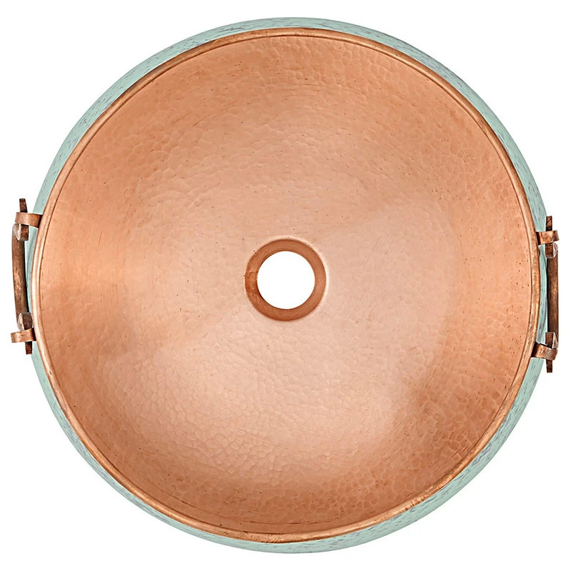 SINKOLOGY Noble 16" Copper Vessel Sink, Copper Verde And Naked Unfinished Copper - Image 7