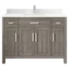 Art Bathe Kali Vanity With Power Bar And Drawer Organizer, French Gray, 48"