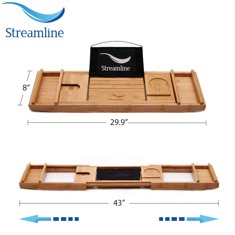 68" Streamline N201BL Soaking Freestanding Tub And Tray With External Drain - Image 9