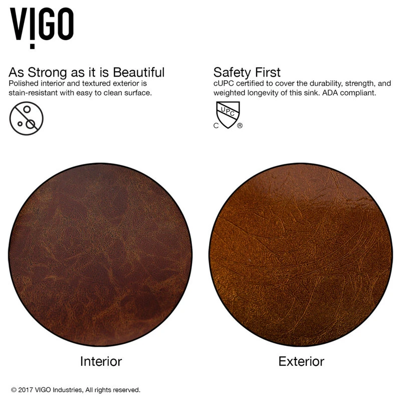 VIGO 18" Glass Vessel Bathroom Sink And Niko Vessel Faucet - Image 4