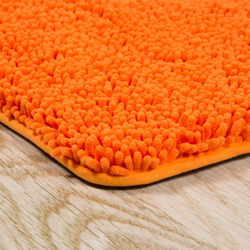 Lavish Home 2 Piece Shag Memory Foam Bath Mat Set, Orange - Image 4