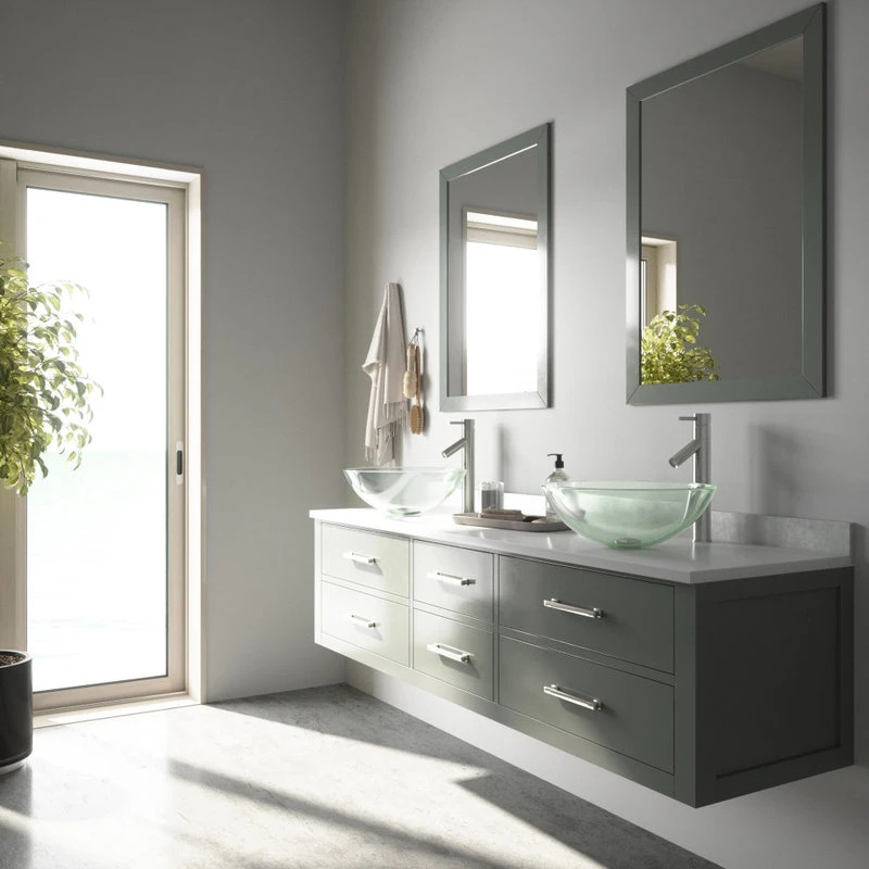 VIGO Crystalline Glass Vessel Bathroom Sink Set With Dior Vessel Faucet - Image 6