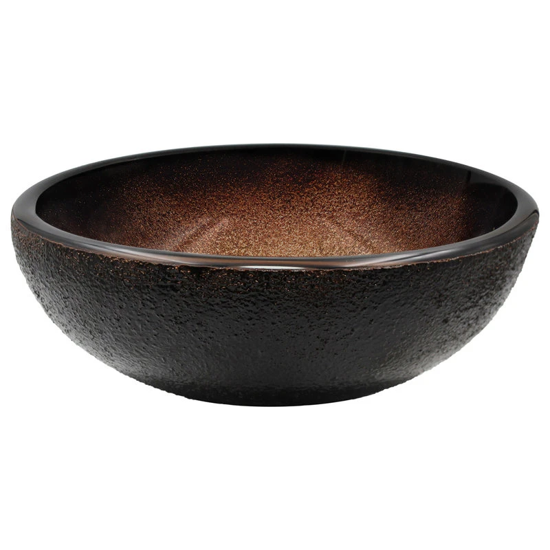 Novatto Sanguinello Mini Glass Vessel Bathroom Sink Set, Matte Black - Image 3