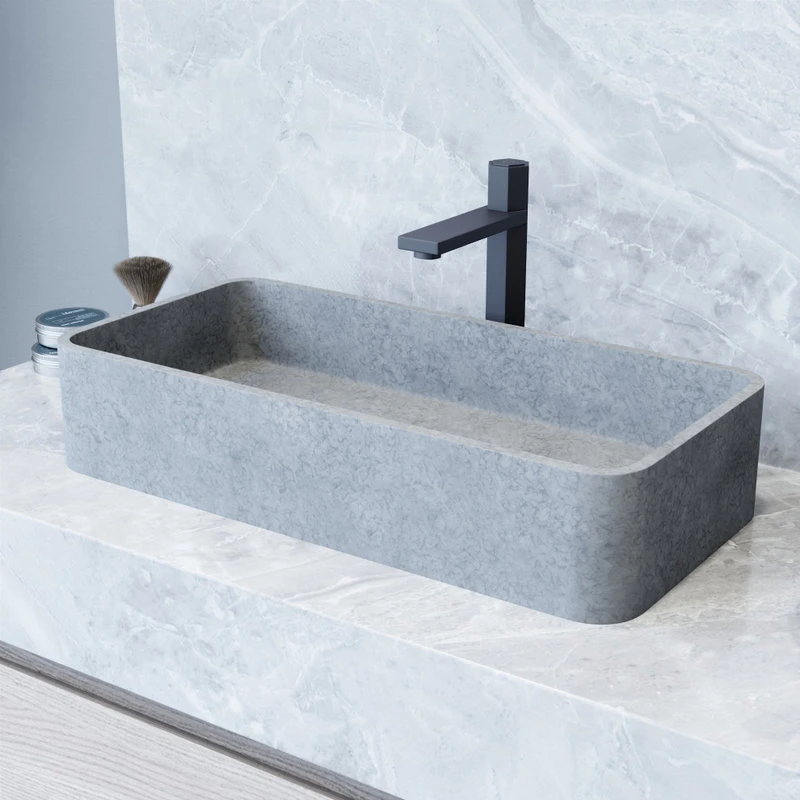 VIGO Concreto Stone Rectangular Bathroom Vessel Sink - Image 2