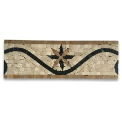 Stone Center Online Marble Mosaic Border Listello Tile Wishingstar Gold 4x12 Polished, 1 Piece