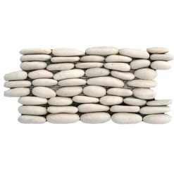 Pebble Tile Mosaics Standing Ivory Pebble Tile, 6"x12"