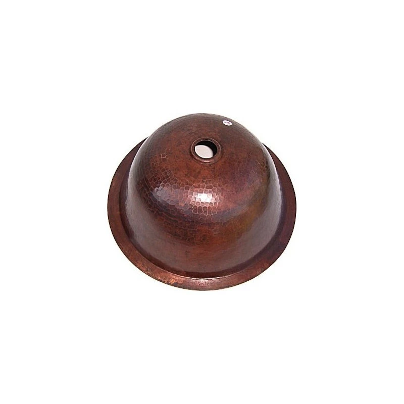 Fine Crafts & Imports Undermount Hammered Round Bathroom Copper Sink II - Image 2