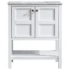 Vinnova Florence 30" Single Vanity Carrara Marble, White, Without Mirror