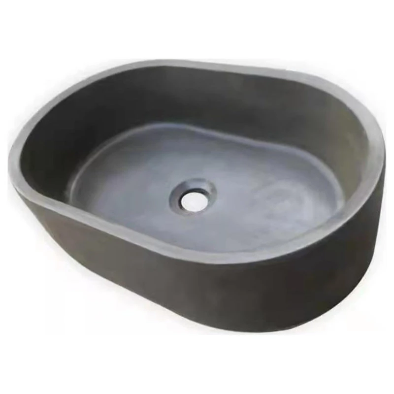 Saint Birch 18" Oval-Shaped Modern Stone Bathroom Vanitiy Top In Gray