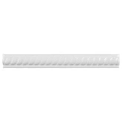 Merola Tile Trenza Moldura Ceramic Rope Pencil Wall Trim Tile, Blanco