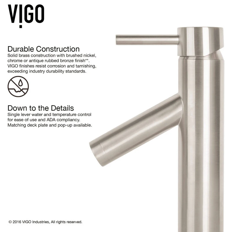 VIGO Crystalline Glass Vessel Bathroom Sink Set With Dior Vessel Faucet - Image 14