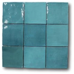 Rocky Point Tile Co Mestizaje Zellige 5 X 5 Ceramic Tiles - Turques, 9 Sq Ft