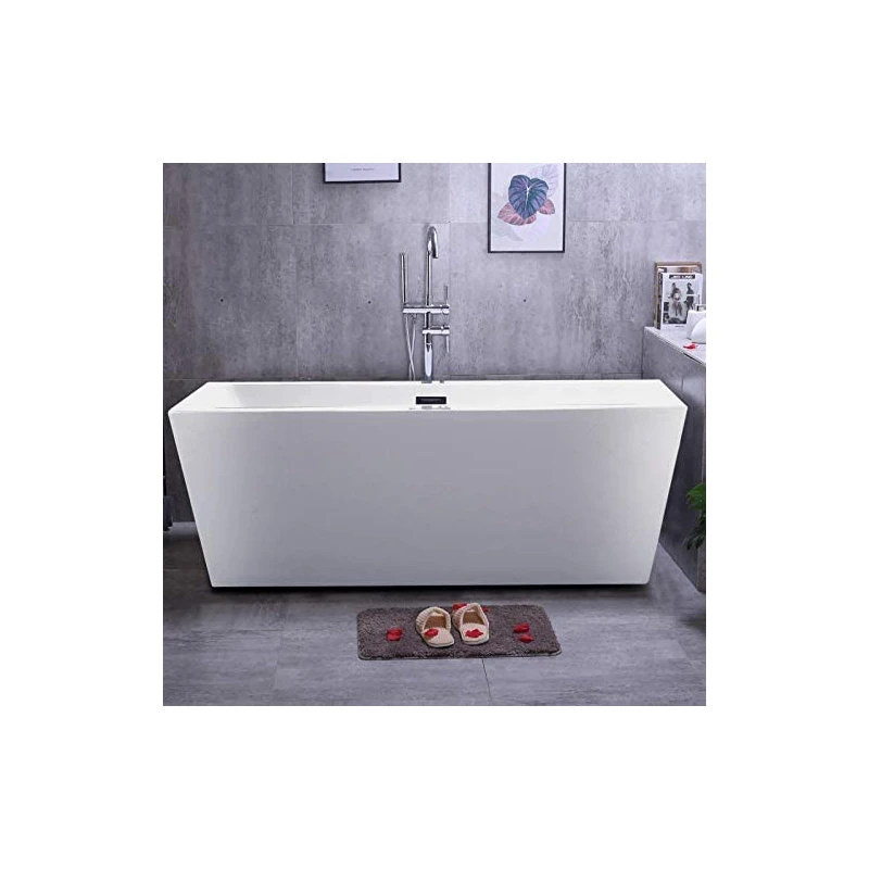 Vanity Art LLC Vanity Art 59" Freestanding Acrylic Bathtub - Image 8