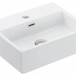 Modo Exclusive Ceramic Wall Mounted Or Vessel Bathroom Sink, 16.9"x14.4", Quattro 40, Single Ho