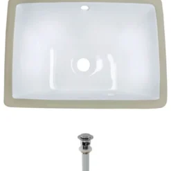 Rene R2-1007-PUD 18-1/4" Rectangular Vitreous China Undermount - White / Chrome