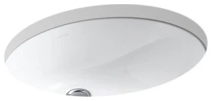Kohler Caxton Oval 17" X 14" Under-Mount Bathroom Sink, White