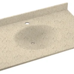 Swan Ellipse Solid Surface Bathroom Vanity Top, Tahiti Desert