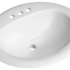 Anzzi Cadenza Series 20.5" Ceramic Drop, Sink Basin, White