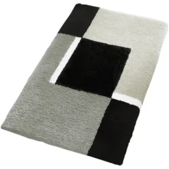 Null Extra Large / Oversized Bath Rug Design In Platinum
