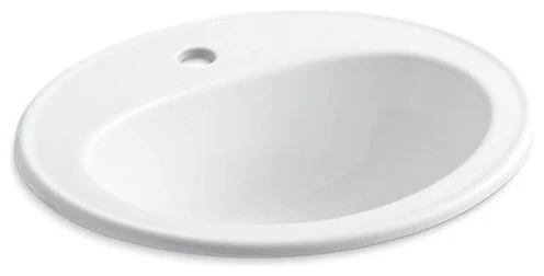 Kohler Pennington Drop-In Bathroom Sink With Single Faucet Hole, White