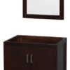 Wyndham Collection Sheffield 30" Single Vanity, Espresso, No Top, No Sink, 24" Mirror