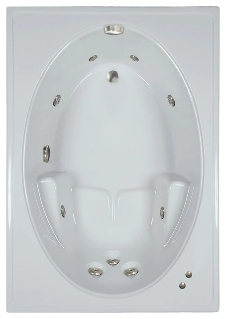 Watertech Bath Products 60"L X 42"W SW White Whirlpool Bath