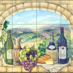 Tile Mural Store Tile Mural Kitchen Backsplash - Tuscan Wine - By Rita Broughton