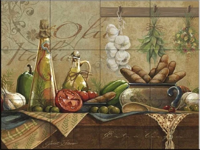 The Tile Mural Store (USA) Tile Mural, Olio D Olive By Janet Stever