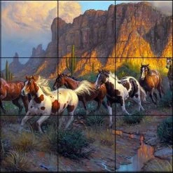 The Tile Mural Store (USA) Tile Mural, Legends Of The West, Mk By Mark Keathly