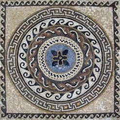 Mozaico Greco-Roman Floral Mosaic - Dela, 35" X 35"