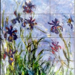 The Tile Mural Store (USA) Tile Mural, Irises By Claude Monet