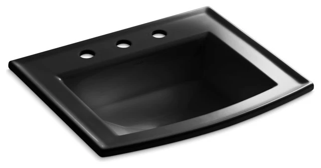 Kohler Archer Self-Rimming Lavatory With 8" Centers, Black
