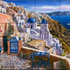 The Tile Mural Store (USA) Tile Mural, View Of Santorini By Sam Park/Soho Editions