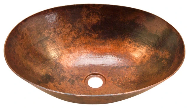 Artesano Copper Sinks Oval Vessel Bathroom Copper Sink Very Thick Gauge 14