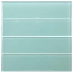 DistrictII 3x12 Light Turquoise Blue Subway Glass Tile, Aqua Green