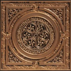 Decorative Ceiling Tiles, Inc. Steampunk, Faux Tin Ceiling Tile, 24"x24", Antique Gold