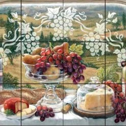 Tile Mural Store Tile Mural Kitchen Backsplash - Harvest Celebration - By Janet Kruskamp