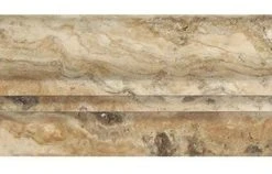 Fancy Design Group 12 Honed Philadelphia Travertine Double-Step Chair Rail Trim, 2 1/2 X 12