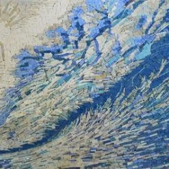 Mozaico Abstract Mosaic Art Of Ocean And Waves, 24"x59"